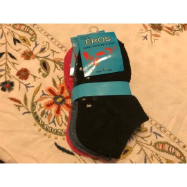 Eros Kids girls socks slip not terry sock with grips size 6-8 3 pairs NWT