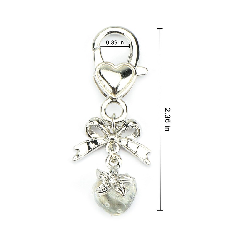 MUCOOS Strawberry Keychain with Bow Keychain
