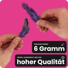 Netuno Pack of 150 Purple Decorative Feathers, 6 g, Guinea Fowl Feathers, Dotted Feathers, Jewellery Feathers, Bird Feathers, Crafting Feathers, Natural, for DIY Craft Decorations, Easter, Christmas Decorative Figures Figure