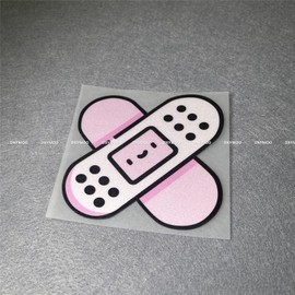 DXYMOO Cute Pink Cross Band Aid Hurt Car Stickers Truck Motor Bicycle Tape Laptop Vehicle Decal Graphics 10x10cm