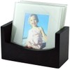 Glass Photo Frame Coasters with Wooden Rack – Customizable 2x3