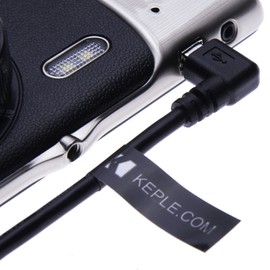 Keple Mini-USB-Kabel, rechtwinklig, USB A auf Mini-USB, Ladegerät, kompatibel mit Garmin nuvi 2445/2455/2460T / 2475LT / 2496LMT / 2515/2595LMT | 1 m