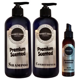Payden's Cobalt Vetiver & Oakmoss For Men Scented Argan Oil Shampoo Conditioner and Hair Detangler Set, 16 Oz