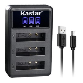 Kastar LCD Triple USB Battery Charger Compatible with Ricoh DB-110 Battery, Ricoh GR III Digital Camera, Ricoh WG-6 Digital Camera, Ricoh G900 Digital Camera