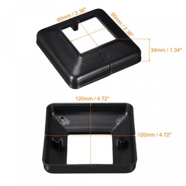 sourcing map Post Skirt, 4pcs 60x60mm/2.36x2.36" Plastic Split Style Post Base Cover Trim Skirt for Fence Stair Handrail Railing Porch