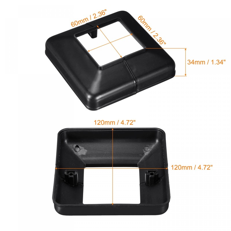 sourcing map Post Skirt, 4pcs 60x60mm/2.36x2.36" Plastic Split Style Post