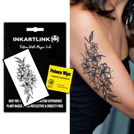 INKARTLINK Semi Permanent Tattoo, 15-day temporary tattoo, flower tattoo for women, waterproof and anti-reflective, exquisite packaging, unique design (Flowers 1)