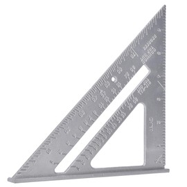 Regla de Angulo Recto de Aleación de Aluminio de 2 Piezas de 7 Pulgadas, Protractor de Triángulo de Madera, Anticorrosión con Escalas Transparentes, para Carpintería y Bricolaje
