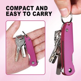 DRACHENADER MINI-FREE-WOLFT Hot Pink Pocket Knife Scalpel Pocket Knife, Small Mini Folding Scalpel Knife with 5pcs #24 Replaceable Blades