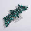 Teyglen Peacock Green Crystal Bridal Hair Comb Full Rhinestone Wedding