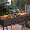 only fire Foldable X-Marks Fire Pit Cooking Grate, Portable Rectangle