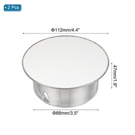 PATIKIL Chimney Hole Cap, 2 Pcs 90mm(3.5 Inch) Tightness Adjustable Round Stainless Steel Flue Hole Cover Stove Pipe Cap Pipe Cover for Kitchen Balcony Sewer, Silver Tone