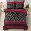 Luxudecor Burgundy Comforter Set Queen Size 7 Pieces Red and