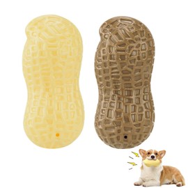 ZNOKA Squeaky Dog Toys Interactive, 2 PCS Peanut Shape Dog Toys Teeth-Cleaning Squeak Dog Chew Toy, Durable for Medium Dogs, Large & Small Breeds - Puppy Teething Chew Dog Toy