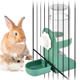 Kathson - Dispensador de agua de conejo para jaula colgante de 17 onzas, botella de agua de conejo, sin goteo, gravedad, automática, sin fugas, botella de agua de animales pequeños para hámster de