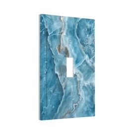 OILbiexn Decorative Light Switch Cover Abstract Luxury Blue Gradient Marble 1 Gang Wallplates Single Toggle Outlet Covers Switch Plate Electrical Faceplate for Bathroom Bedroom Decor
