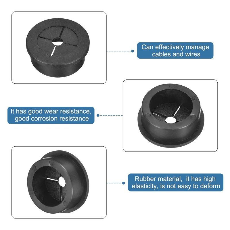 sourcing map 4 Pcs Cable Cord Grommet, 1-1/8 Inch (28mm)