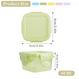 Mulaibdin 12 Pcs Baby Food Storage Containers, Small Containers with Lids 60ml for Food, Baby Weaning Pots for Freezer, Leakproof & Airtight Food Jars Plastic for Yoghurt,Sauce,Snack, BPA free