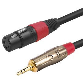 YABEDA XLR to 1/8 Cable, Unbalanced XLR Female to Mini Jack TRS Aux Microphone Audio Cable (XLR to 3.5mm) - 3 feet