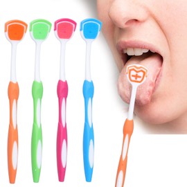 Tongue Scraper, Tongue Cleaning Brush Care, Plastic Tongue Scraper Travel Portable Freshen Breath Tongue Brush Cleaner for Oral Care
