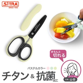 SiTRA 1133919 Anti-Bacterial Mini Baby Food Scissors for Nursing Care (Pastel Green)