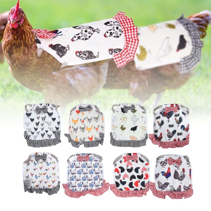 8 Pcs Chicken Saddle for Hens Wing Back Protector Elastic