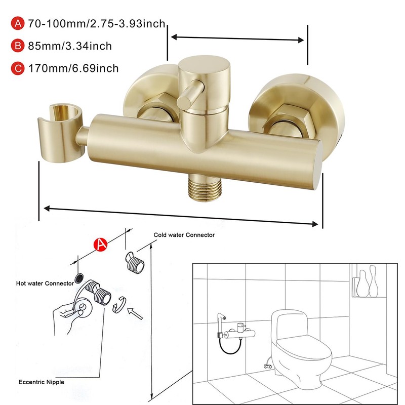 Gaosin Brushed Gold Handheld Bidet Sprayer Warm Water Bidet Hand
