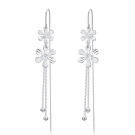 VONALA Threader Earrings for Women Dangle Earrings Long Chain Earrings Hypoallergenic Earrings Tassel Earrings for Women Fashion, Sterling Silver, No Gemstone