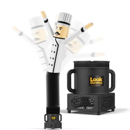 LookOurWay Air Dancers Wacky Waving Inflatable Tube Man - 7ft Tall Inflatable Dancing Man with Weather-Resitant Blower for Business Advertising - Restaurant and Food Themed - Chef