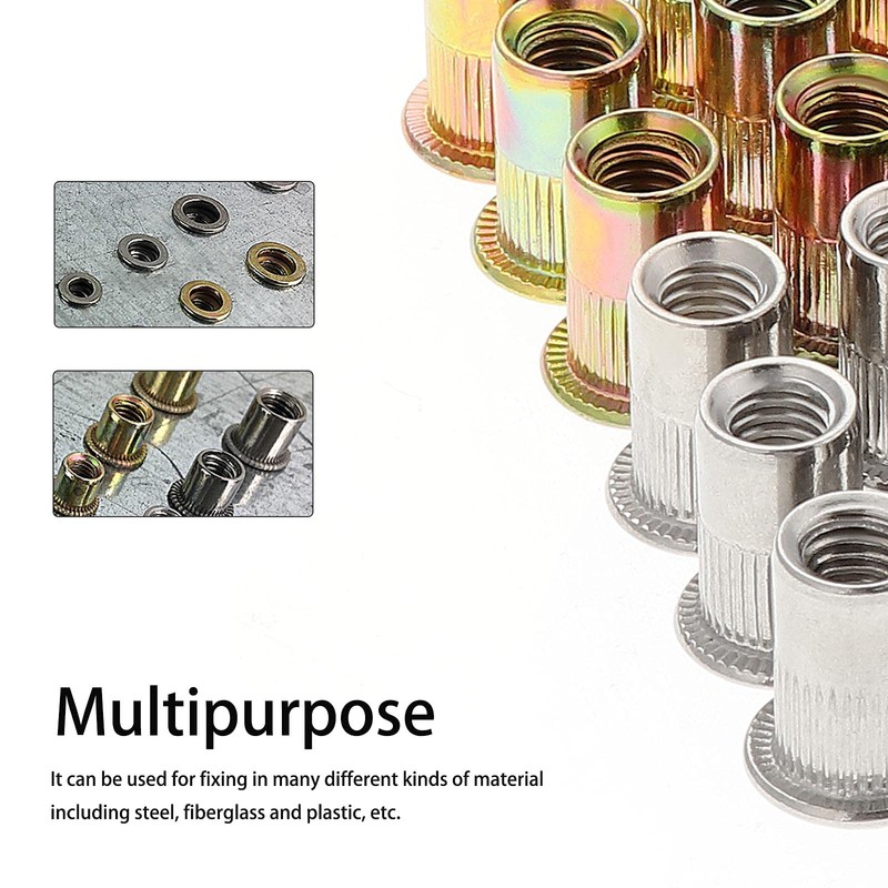Gueenky Pack of 100 Rivet Nuts M8, Rivet Nuts M8