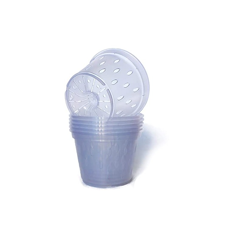 ZIRKA Clear Orchid pots with Holes Plastic Flower Planter 5.5