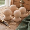 Ciieeo 4pcs Wood Baluster Spindles Roman Column Decorative Finials