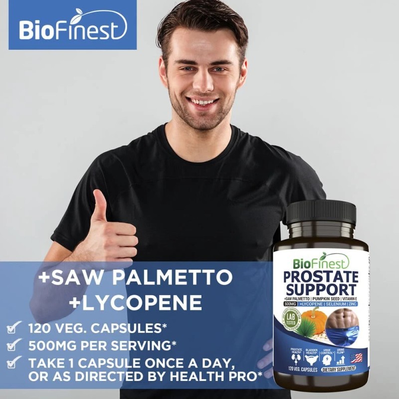 BioFinest Prostate Support for Men - Saw Palmetto Lycopene Pumpkin