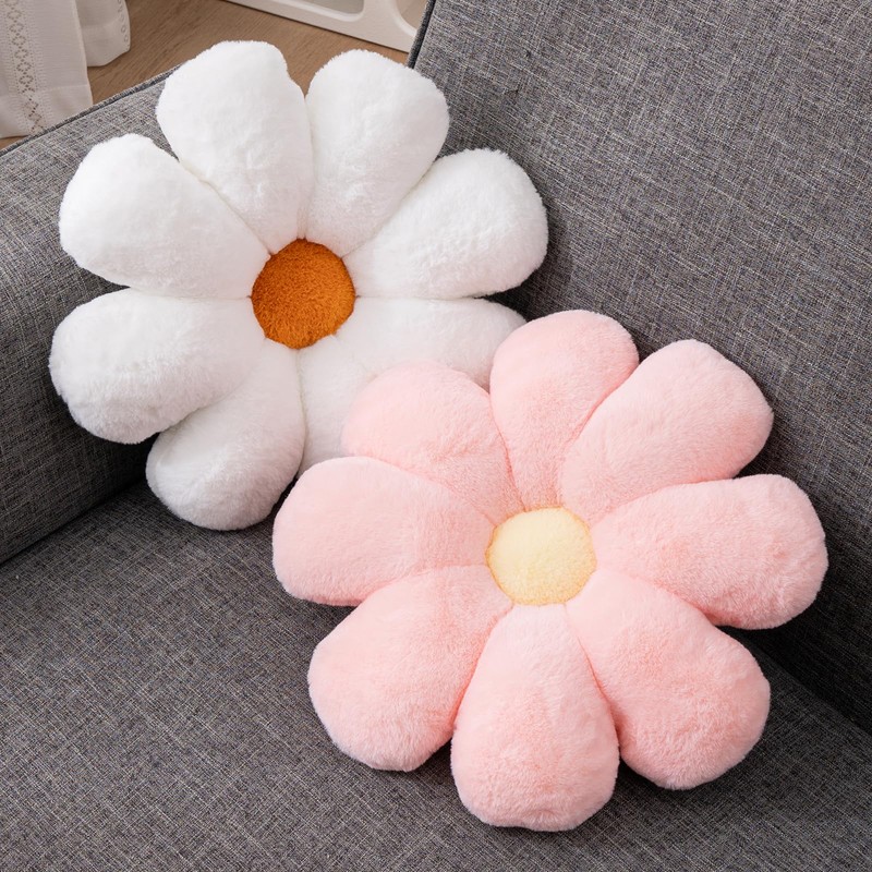 Aryan Flower Cushion, Flower Pillow Pink Cushions, Cute Floor Throw