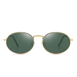 Dollger Oval Sunglasses for Women Trendy Vintage Metal Frame Glasses Retro Eyeglasses Unisex Green