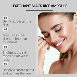 2 Pcs Black and White Rice Exfoliant, Premium Rice Ampoule Exfoliating Solution Face and Body Peeling Moisturizing for All Skin.(Black and White)