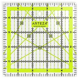 Arteza Acrylic Quilters Ruler - 5 x 5 inch - Double-Colored Grid Lines