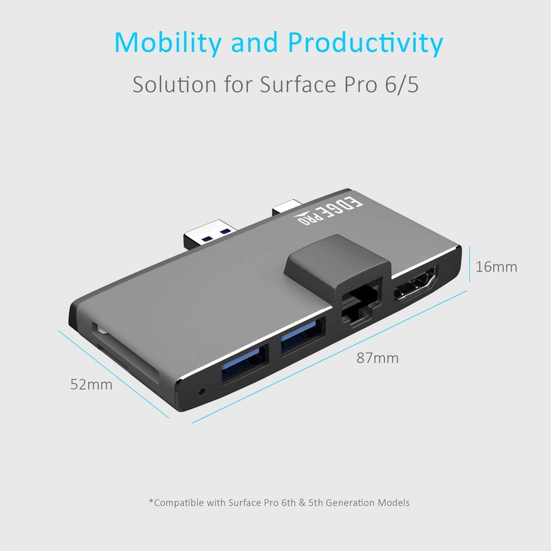 Surface Pro USB 3.0 Mini DP Hub Adapter, mbeat Edge