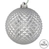 Vickerman 2.75" Silver Durian Glitter Ball Ornament. Includes 12 Ornaments