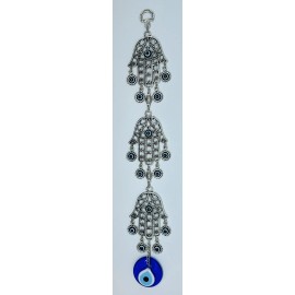 Unbranded Evil Eye Triple Hamsa Good Luck Eye Metal Ornament, New