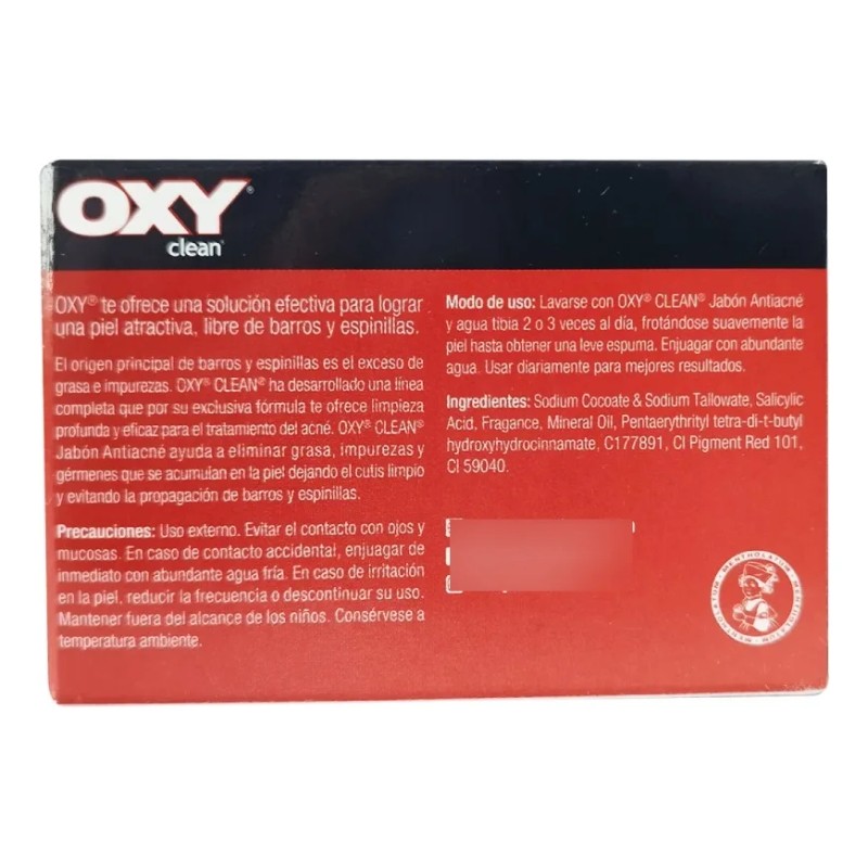 Oxy Clean Jabón Antiacné Elimina Grasa E Impurezas 90g Grasa