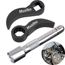 Musibo 3 Pcs Pry Bar Wrench Adaptor Head,2025 New Crowbar Adapter Head Tool,Half Shaft Removal Car Repairing Tools with Extension Bar for Tight Spaces,1/2" D 8pt (Square) Profile