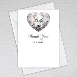 Thank You Card Pack with Envelopes/Thankyou Notes A6 Non-folded Thank You so much Postcards/Business, Birthday, Wedding Thank You Cards: Scottish Stag Thank You Cards (Pack of 20 with Envelopes)