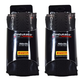 Pirelli Cinturato Gravel H 35-622 700 x 35c Gravel Bike Tire Designed for Compact Terrain SpeedGRIP Compound for Superior Grip in All Weather High Puncture Protection (2 Tires)