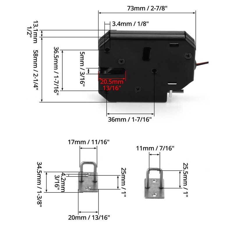 QWORK DC 12V Electric Lock Electronic Cabinet Lock for Cupboard