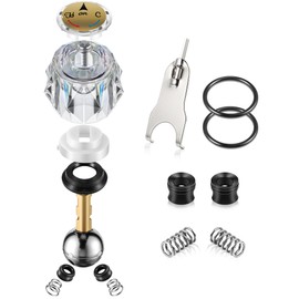 Avenuebool Acrylic Single Handle Trim Set, Complete Faucet Repair Kit Replacement Compatible with Delta 600 Series Shower Valve, Compatible with RP212 Stainless Steel Ball Valves and Clear Knob