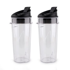 Anbige Replacement Parts 3 tabs cups intended for Nutri Ninja Blender, 2 Pack 16-ounce Single Serve Cup and Sip&Seal Lid Fit Ninja BL200 30/ BL201 30/BL201C 30/BL203QBK