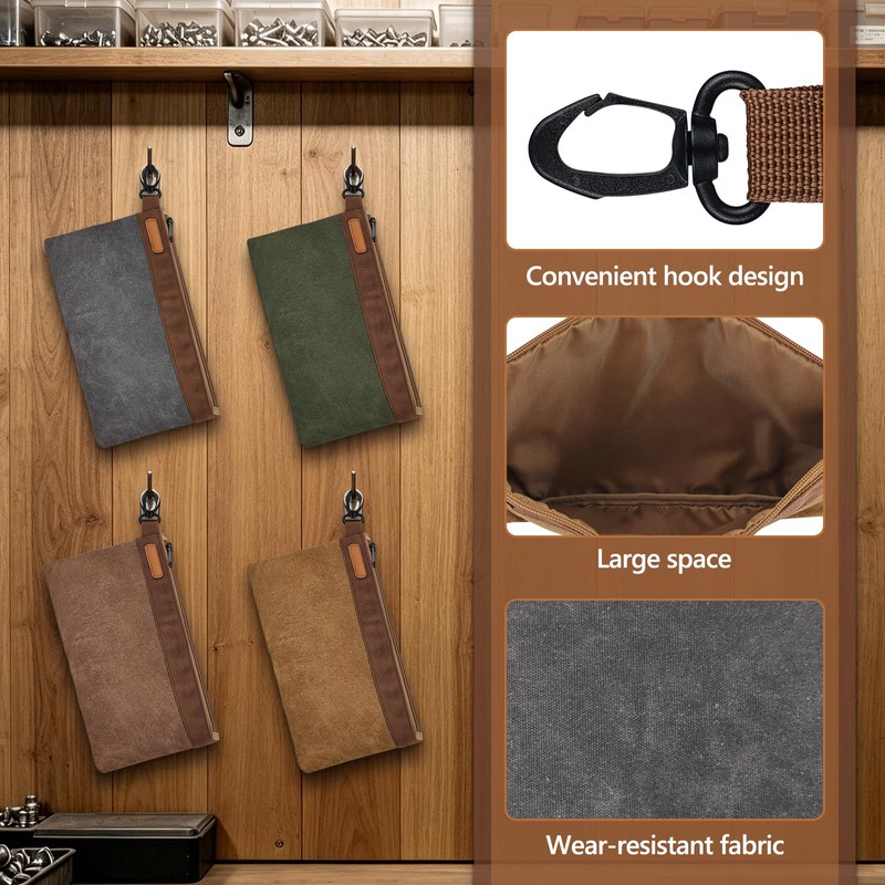 Waxed Canvas Tool Pouches Set,12 Inch Heavy Duty Tool Bags