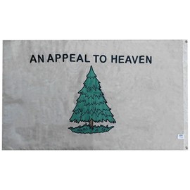 3X5 AN APPEAL TO HEAVEN WASHINGTON'S CRUISERS Flag BANNER GROMMETS (Tea Stained 420D DOUBLE Sided Nylon Embroidered Flag)