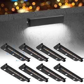 Kwinmyso 8-Packs 3W 7inch LED Hardscape Paver Lighting,12V AC/DC Low Voltage Retaining Wall Lights,Landscape Lighting,5000K Daylight White Outdoor Step Light,50,000 Hours Lifespan-Black